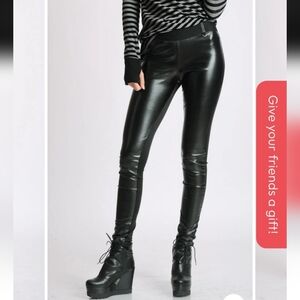 Black Vegan Leather Pants M